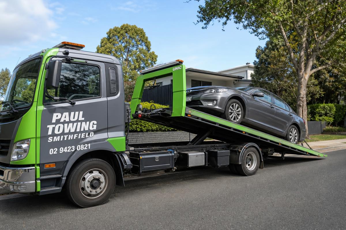 Car towing service by Paul Towing Smithfield