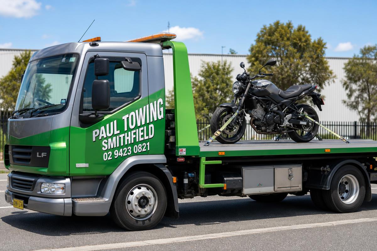 Motorbike towing service by Paul Towing Smithfield